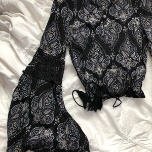 Boho blouse with bell sleeves